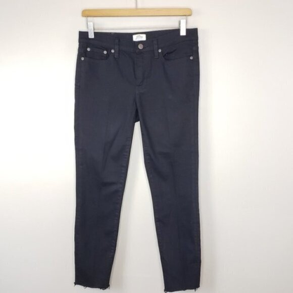 J. Crew | Black Toothpick Raw Hem Skinny Jeans - Picture 1 of 5